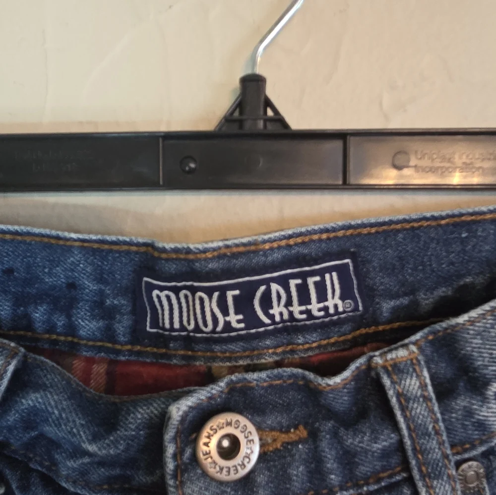 Moose Creek Plaid Lined Blue Jeans Size 34 X 32